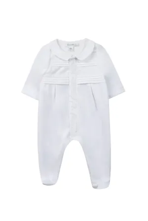 White Baby Velour Footie