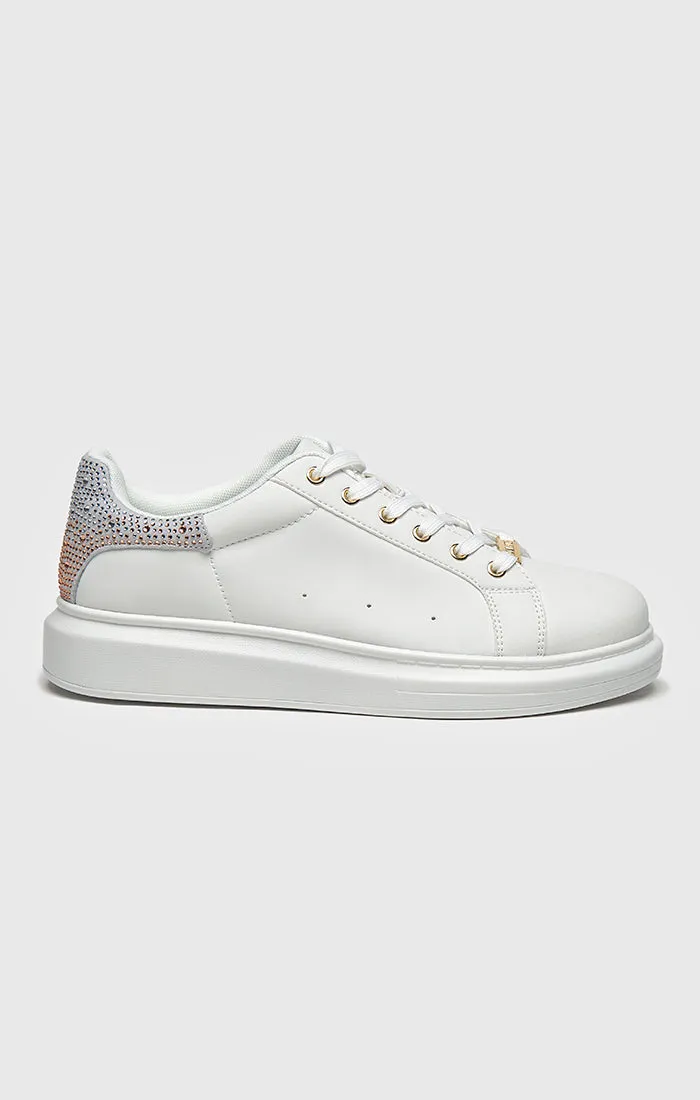 White Crystal Fade Sneakers